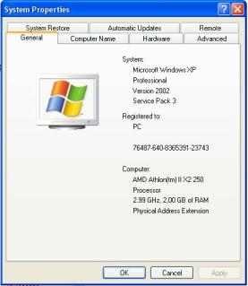 Windows XP 32bit edition